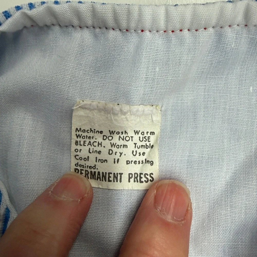 Vintage‎ Kids Vest Blue White Nautical Seersucker Embroidered Sailor 2T